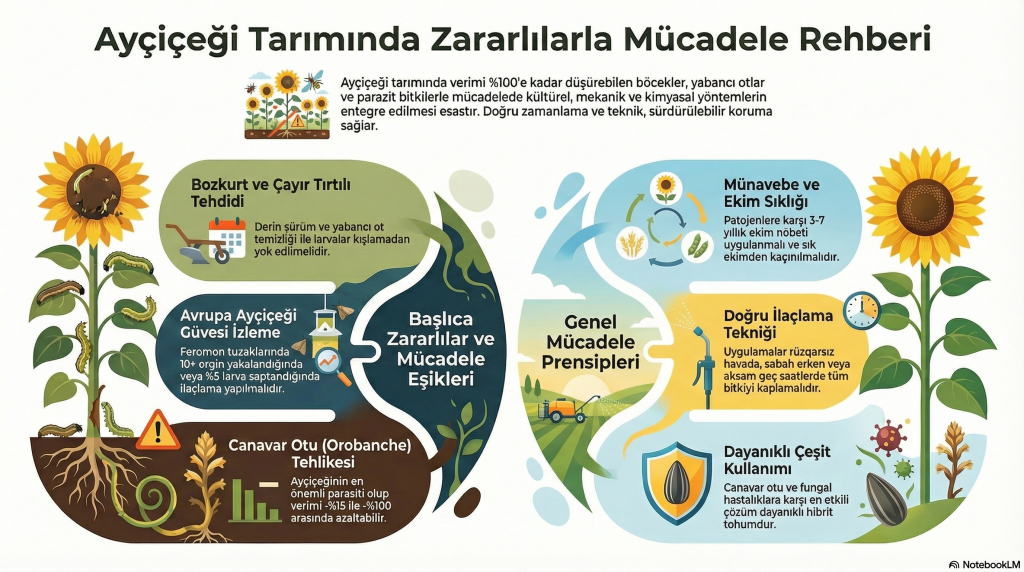 Ayçiçeği Zararlıları ile Mücadele