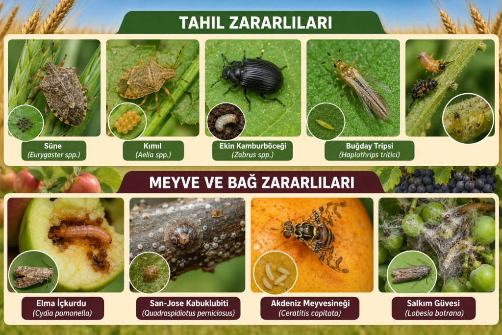 Tahıl Zararlıları, Meyve ve Bağ Zararlıları