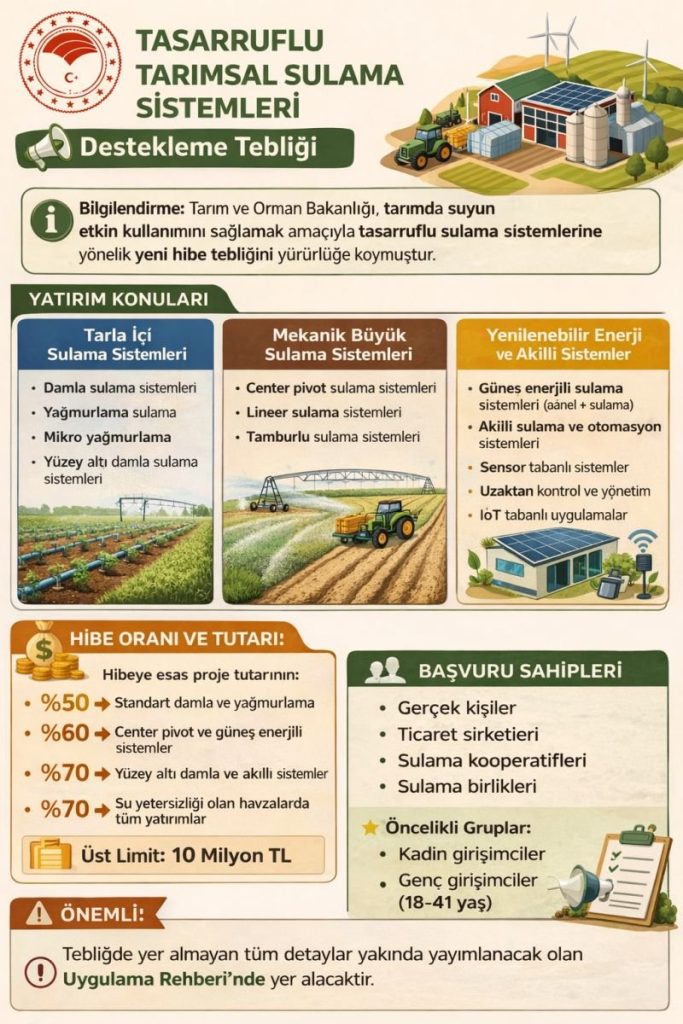 Tarımsal Sulama Sistemleri tebliği
