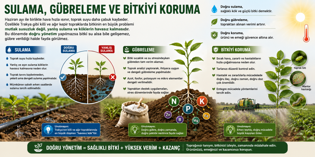 Sulama, Gübreleme ve Bitkiyi Koruma