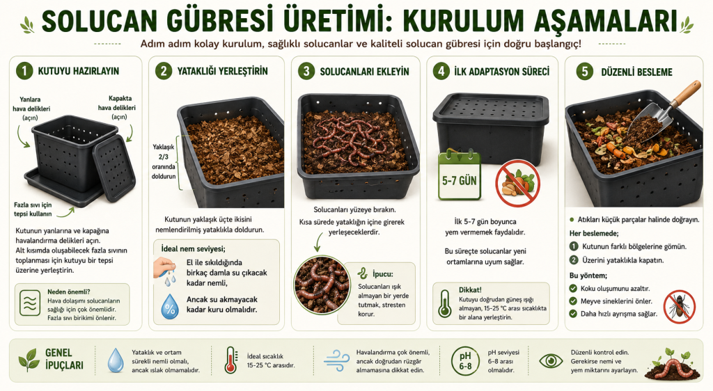 Solucan Gübresi Üretimi ve Kurulum Aşamaları