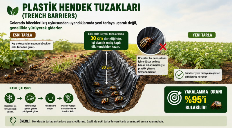 Colorado Patates Böceği Plastik Hendek Tuzakları