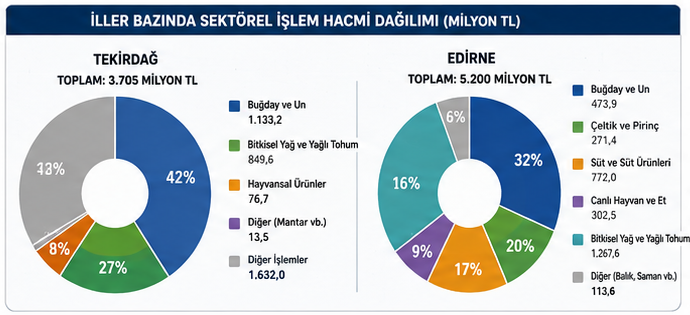 İller Bazında sektörel işlem hacmi dağılımı